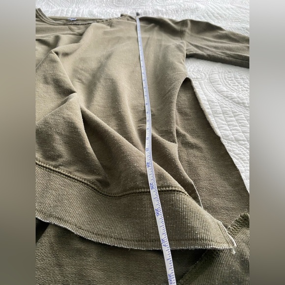 Z Supply Olive Green Sweatshirt Side Slit Size Lrg - Picture 6 of 9